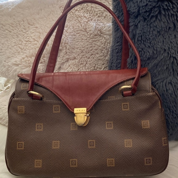 Texier Rich Leather and Coated Canvas Handbag Made in France - Picture 1 of 9